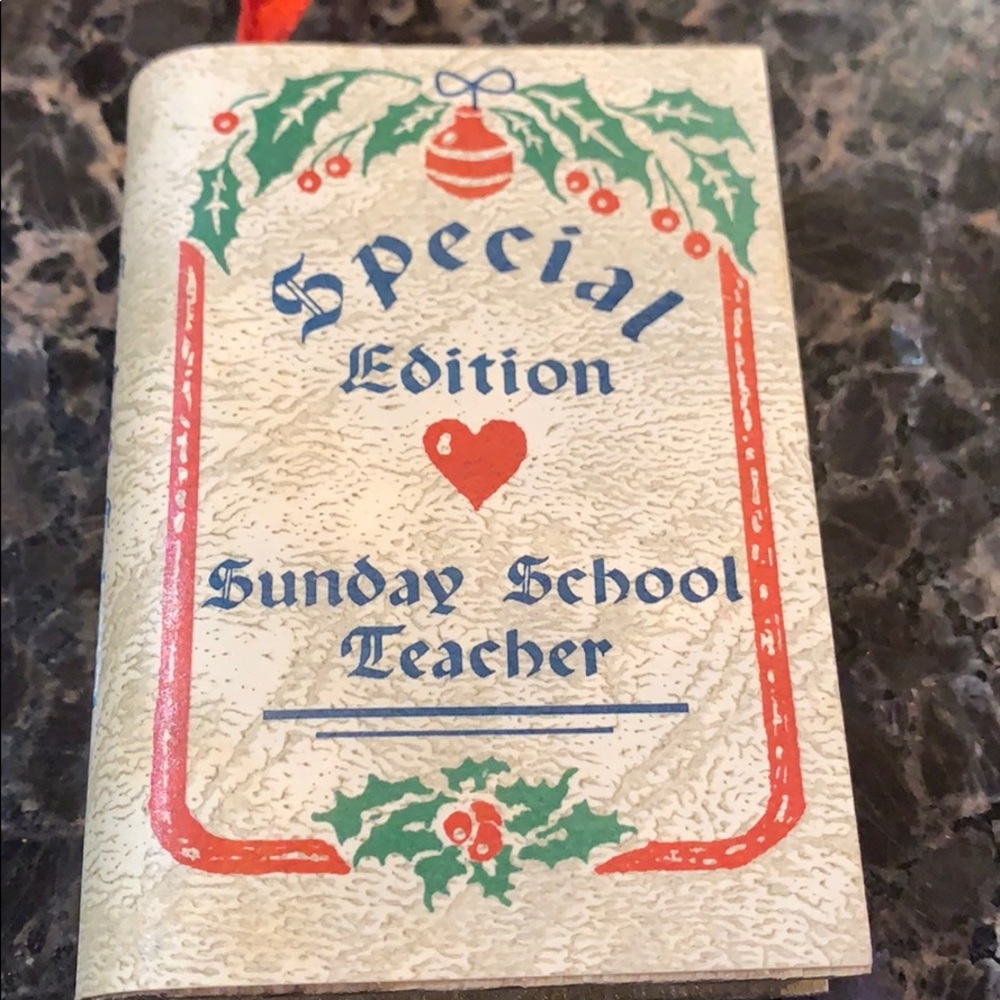 Sunday School teacher Christmas Ornament Vintage